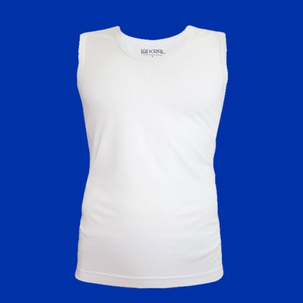 زیرپوش حلقه ای مردانه سفید نخ پنبه