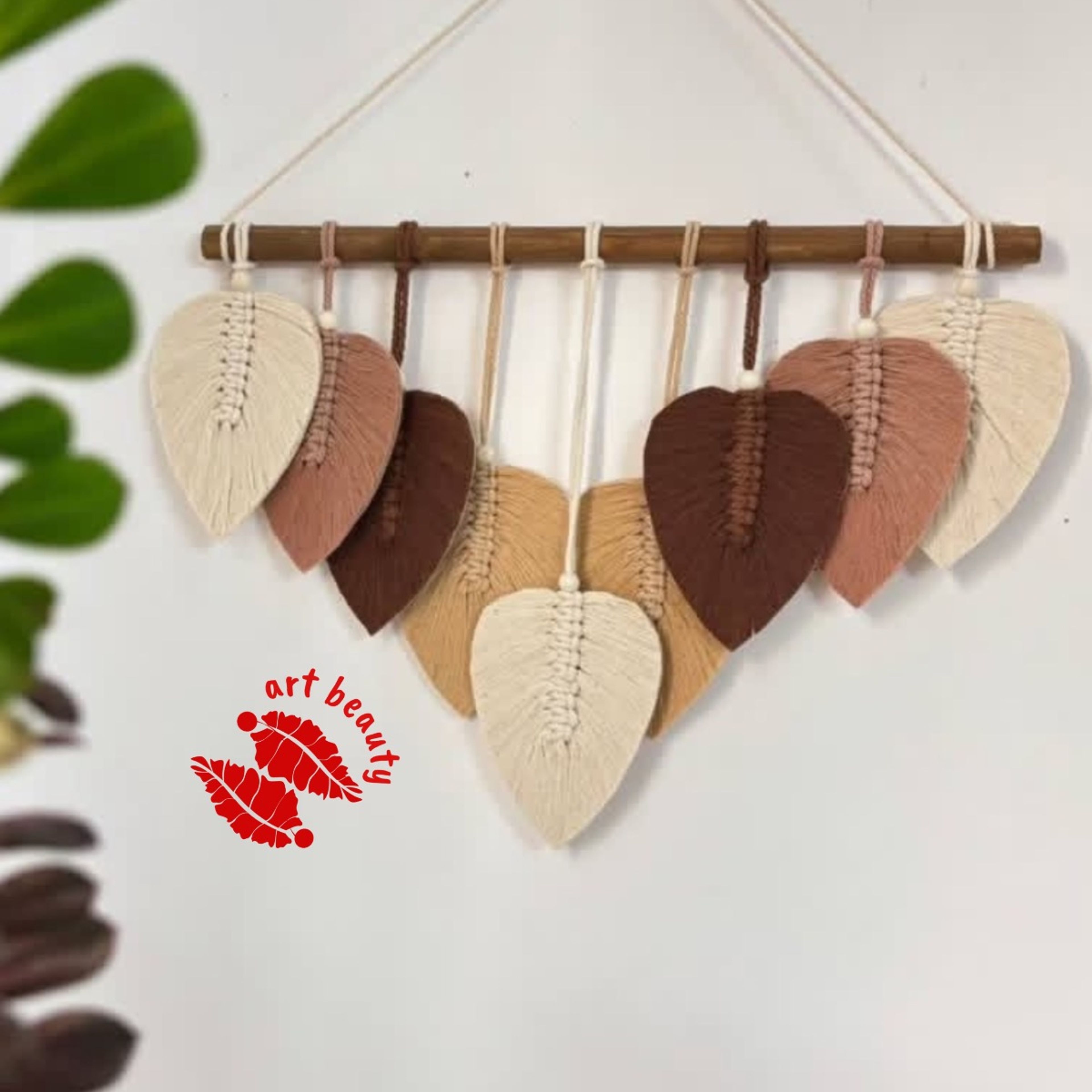 قیمت دیوارکوب برگ مکرومه بافی طرح دیانا