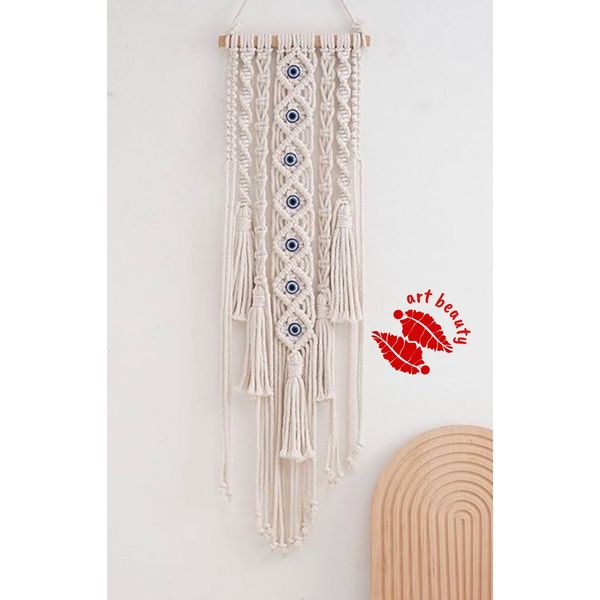 دیوارکوب چشم نظر مکرومه طرح چکاوک