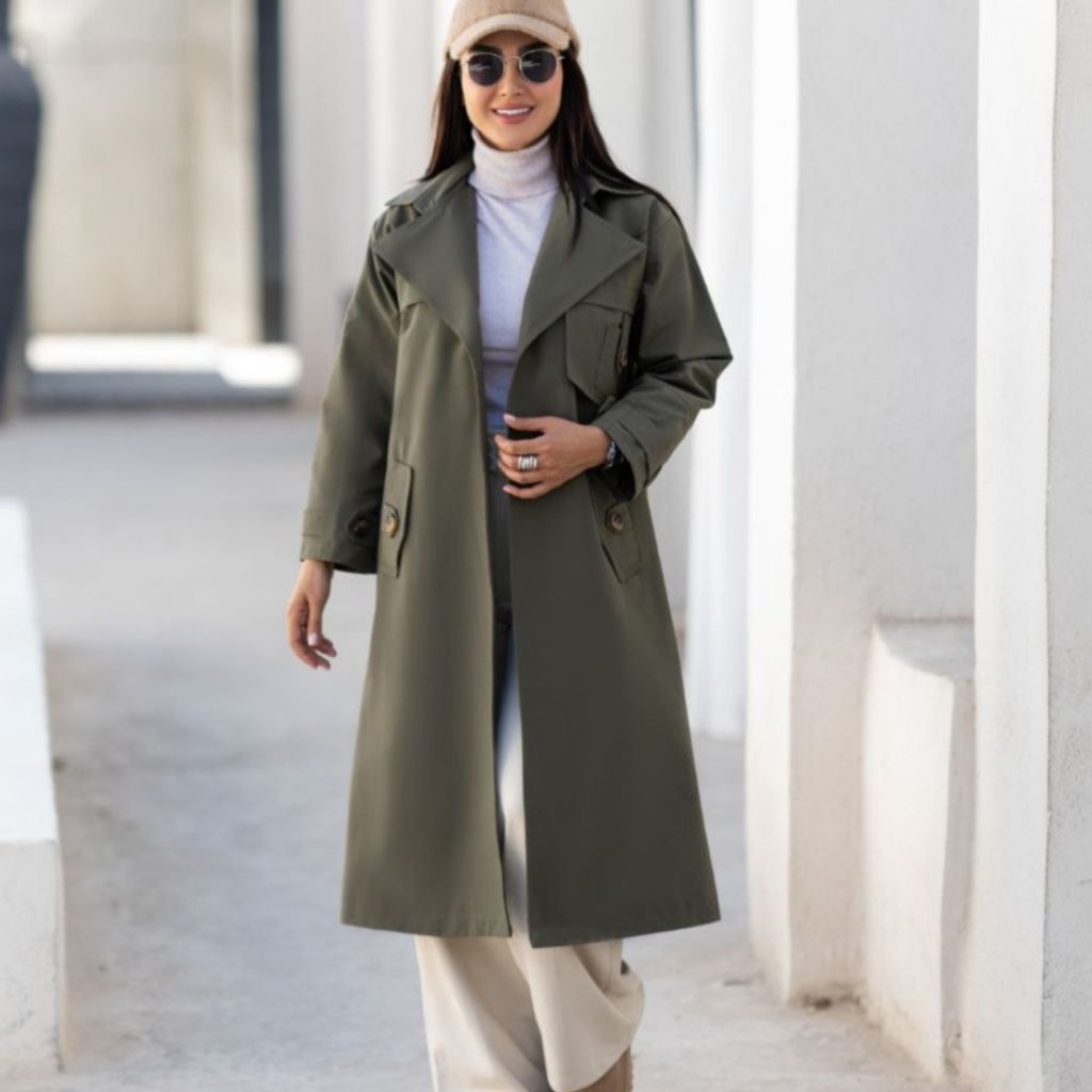 خرید اینترنتی مانتو بارانی زنانه مدل نورا