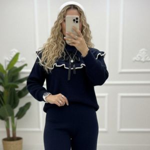 خرید انلاین بلوز و شلوار بافت طرح پینترستی