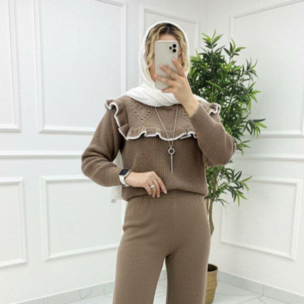 خرید آنلاین بلوز و شلوار بافت طرح پینترستی