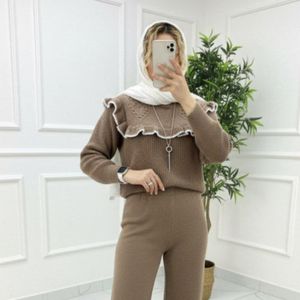 خرید آنلاین بلوز و شلوار بافت طرح پینترستی