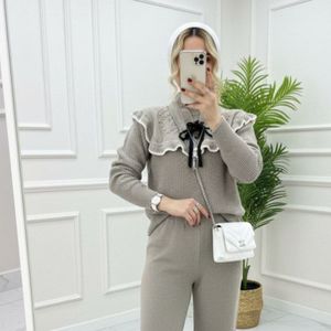 خرید اینترنتی بلوز و شلوار بافت طرح پینترستی