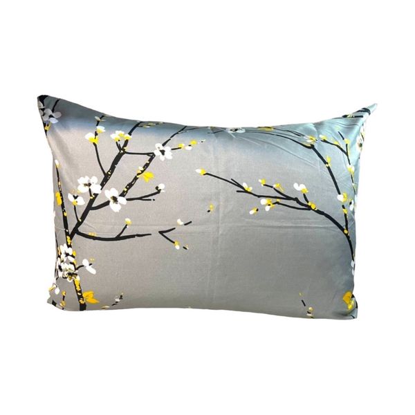 ملحفه کشدار تک نفره طرح شکوفه بهاری | روتختی کشدار با روبالشی گلدار