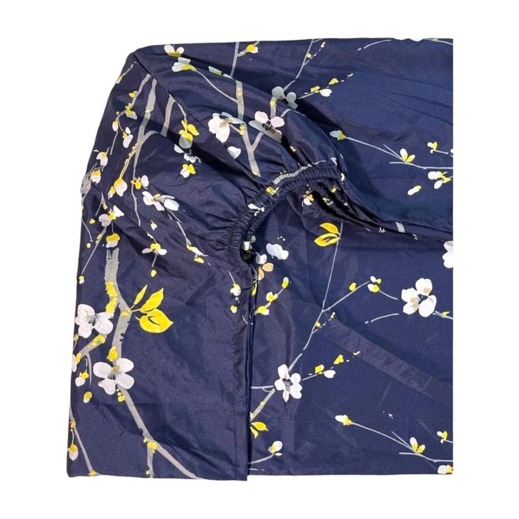 فروش اینترنتی ملحفه کشدار تک نفره طرح شکوفه بهاری | روتختی کشدار با روبالشی گلدار