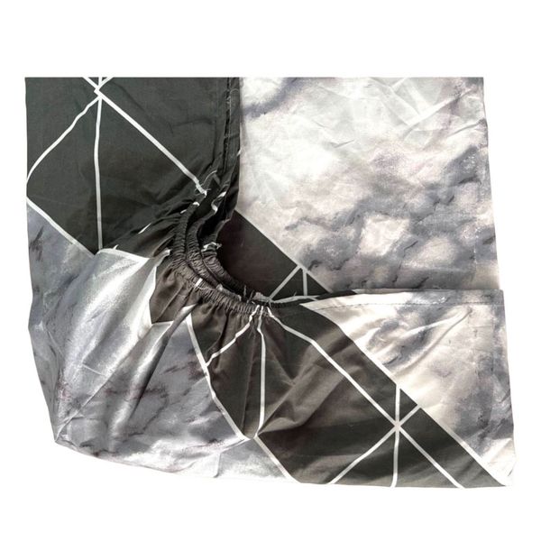 ملحفه کشدار تک نفره طرح بونسا | روتختی کشدار طوسی تیره با روبالشی