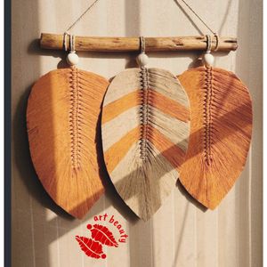 سه برگ مکرومه رنگ دلخواه طرح ماهلین