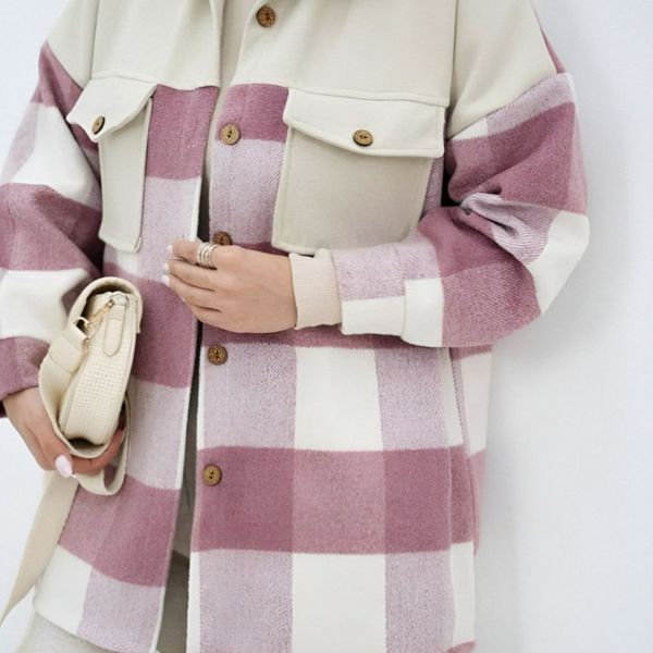 پالتو زنانه طرح ترکیبی فوتر پشمی