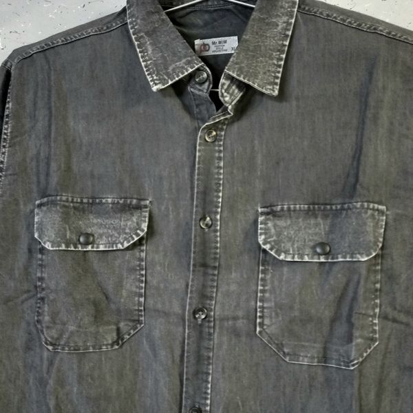 پیراهن جین مردانه دو جیب پنبه سنگشور نوکمدادی