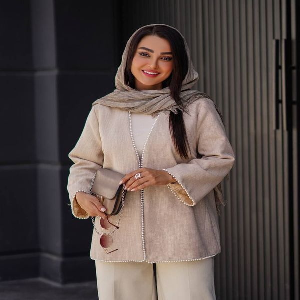 کت زنانه توییت جناغی آستردار پاییزه