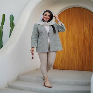 خرید اینترنتی قیمت کت زنانه توییت جناغی آستردار پاییزه