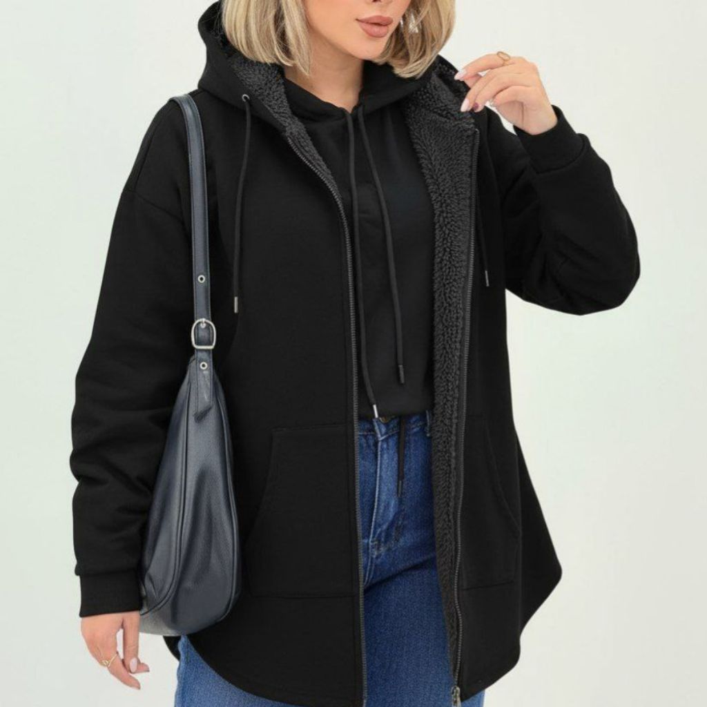 قیمت سوییشرت زنانه طرح جلو زیپ ساده