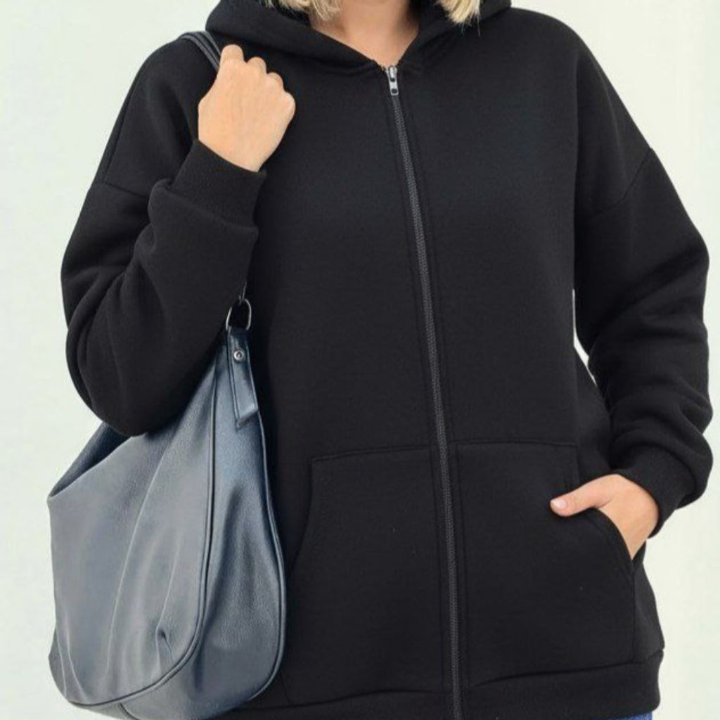 خرید انلاین سوییشرت زنانه طرح جلو زیپ ساده