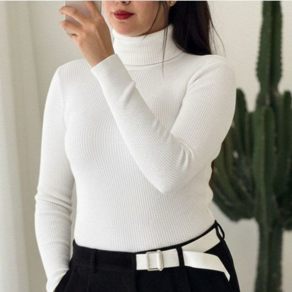 خرید آنلاین بافت زنانه طرح یقه اسکی