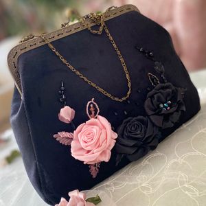 مشخصات کیف مجلسی رز صورتی