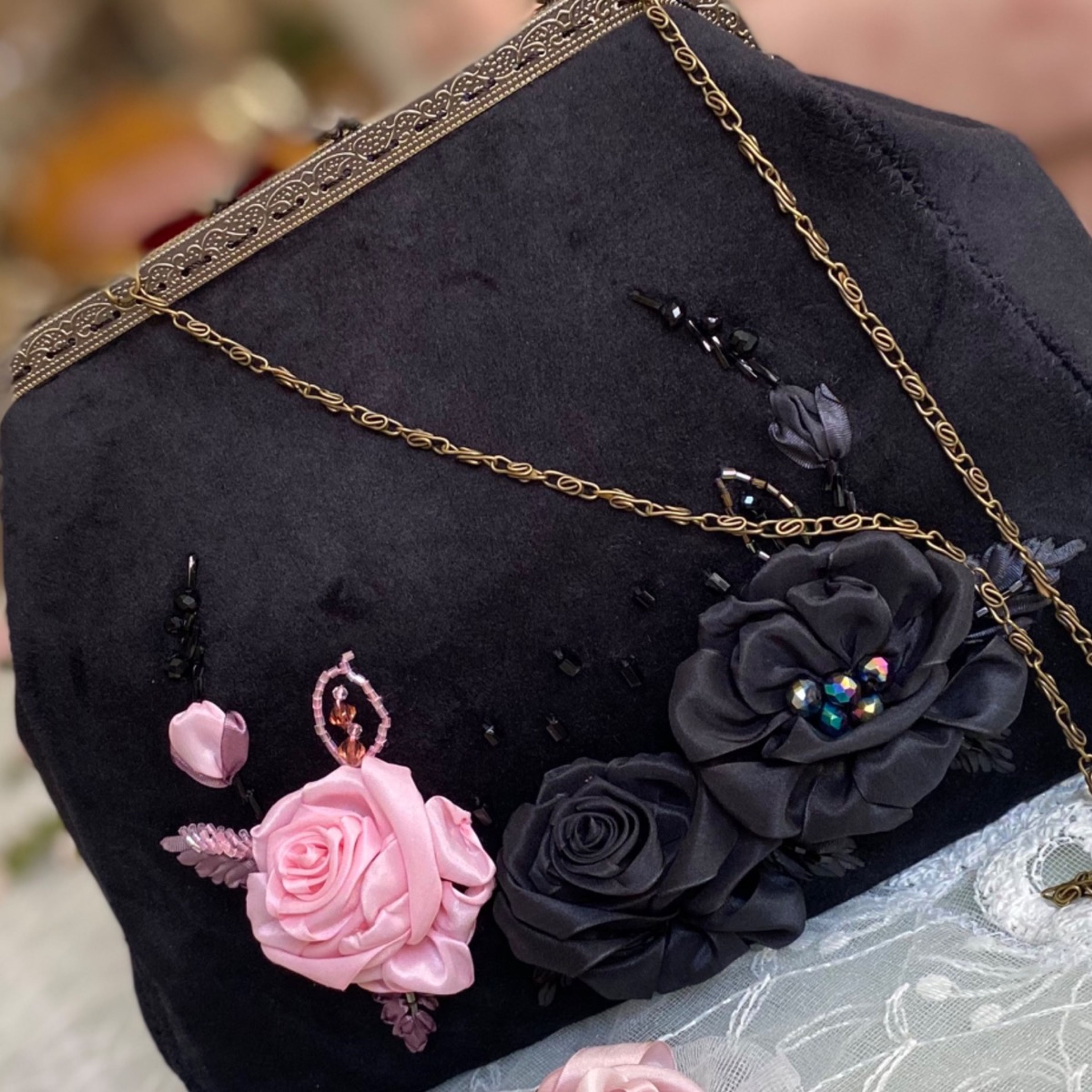 قیمت کیف مجلسی رز صورتی