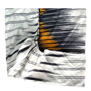 فروش اینترنتی ملحفه کشدار تک نفره طرح آبشار رنگی | روتختی کشدار زرد و سیاه