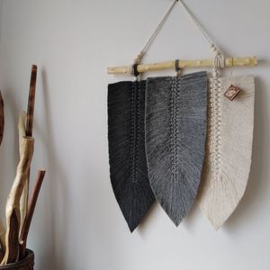 دیوارکوب سه برگ مکرومه بافی دکوراتیو طرح مهلا