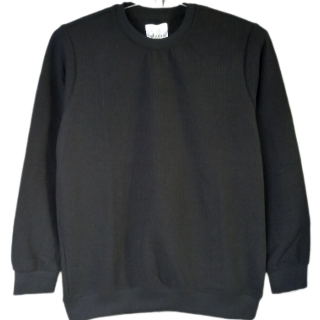 قیمت ارزان بلیز بلوز بیسکویتی پنبه یقه گرد مشکی