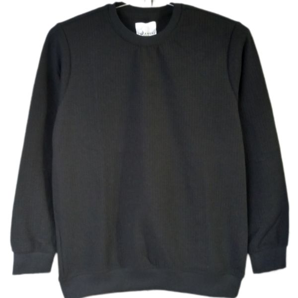 بلیز بلوز بیسکویتی پنبه یقه گرد مشکی