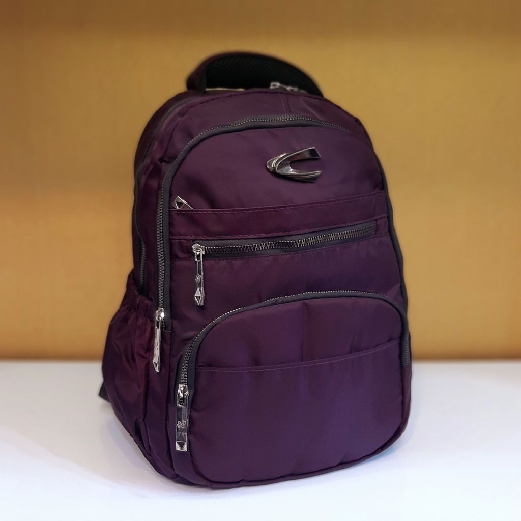 مشخصات کوله پشتی Camel زیپ فلزی رنگ بنفش بادمجونی