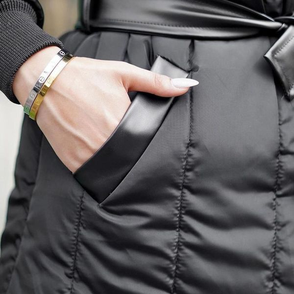 کاپشن زنانه طرح چرم و ضد آب