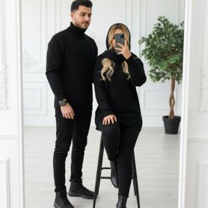 خرید آنلاین بافت مردانه طرح یقه اسکی لاینی