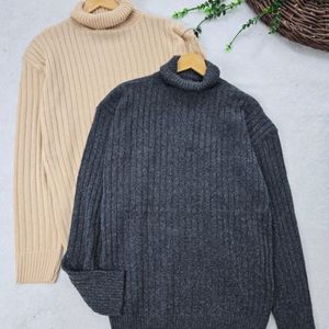 خرید آنلاین بافت مردانه طرح یقه اسکی لاینی