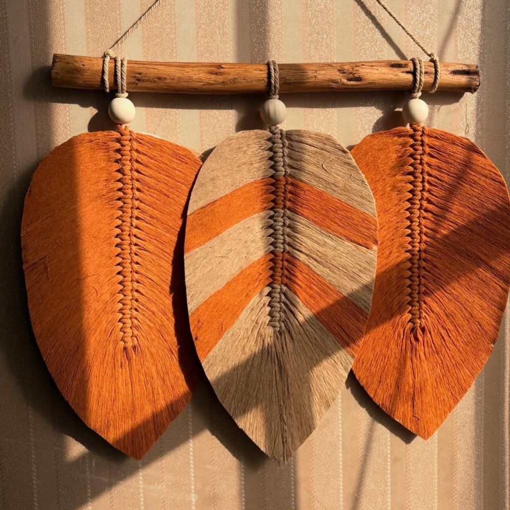 خرید انلاین دیوار کوب مکرومه بافی برگ