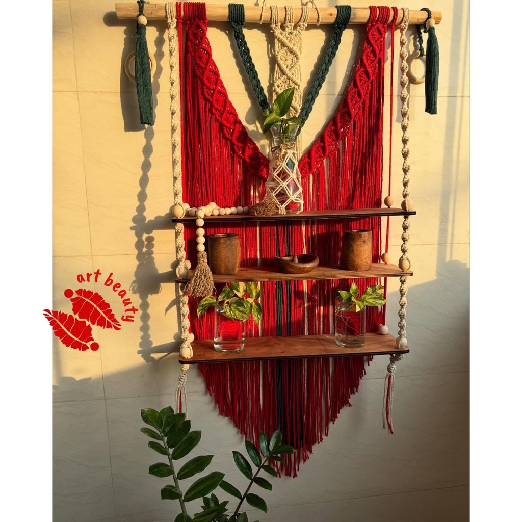 مشخصات شلف سه طبقه کاربردی مکرومه بافی مدل غزل