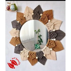 قاب اینه مکرومه بافی رنگی مدل آرمان