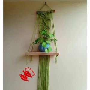 دیوارکوب شلف جوانه مکرومه طرح پیچک