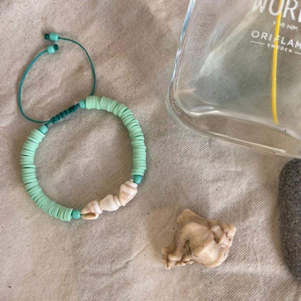 قیمت دستبند دست ساز دو لاین با مهره - sadafbra - dastband - 007