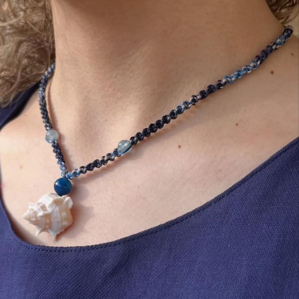 قیمت ارزان گردنبند دست ساز با مهره و صدف - sadafbra - gardanband - 001