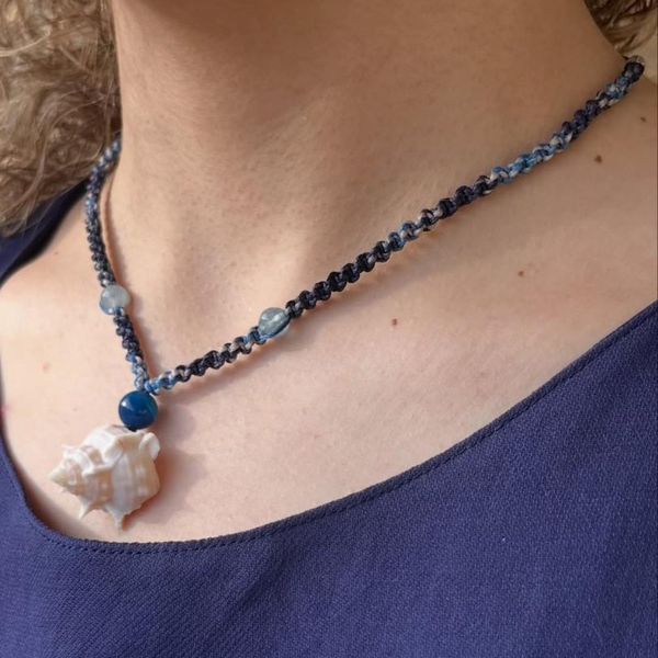 گردنبند دست ساز با مهره و صدف - sadafbra - gardanband - 001