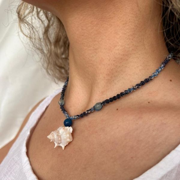 گردنبند دست ساز با مهره و صدف - sadafbra - gardanband - 001