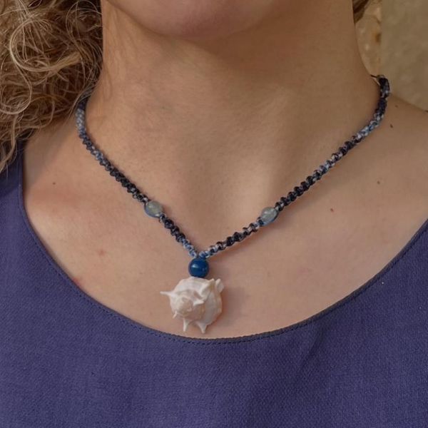 گردنبند دست ساز با مهره و صدف - sadafbra - gardanband - 001