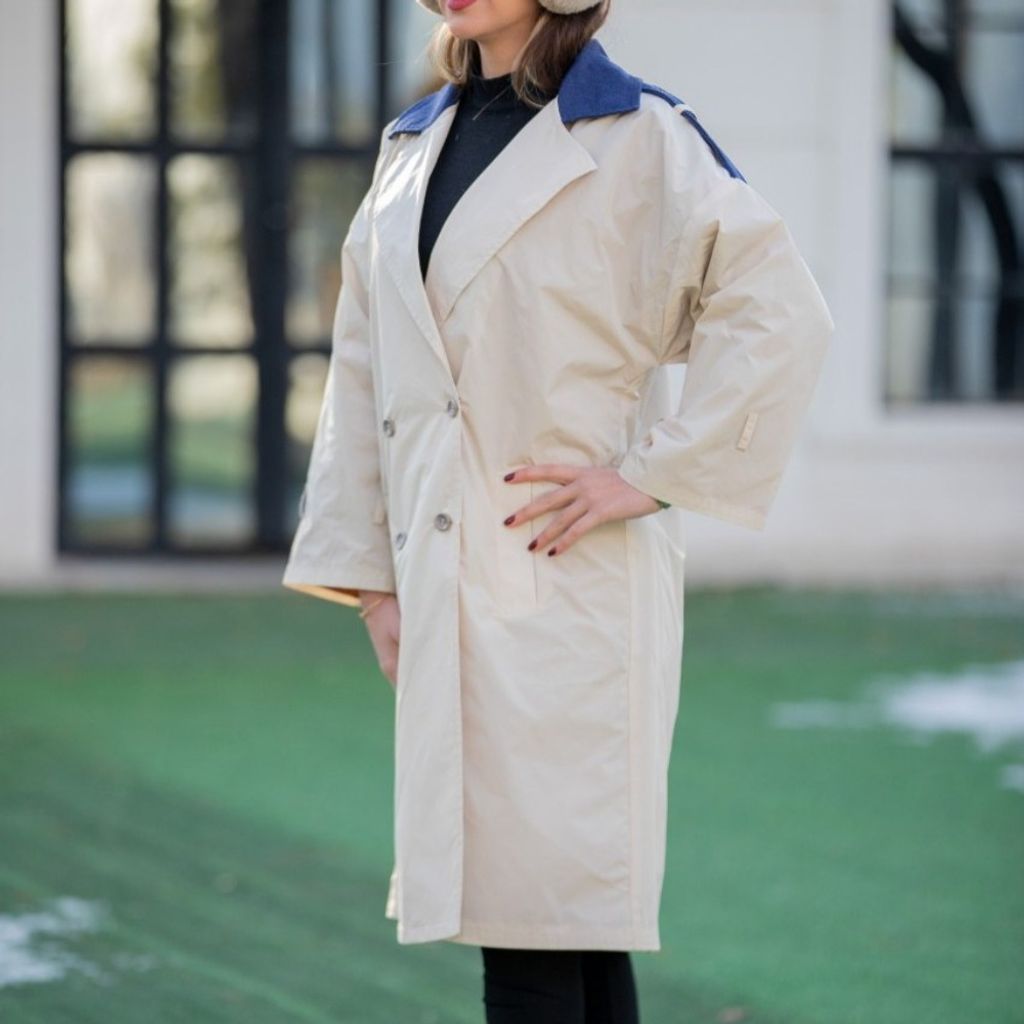 قیمت ارزان مانتو بارانی ترکیبی مدل مینیاتور