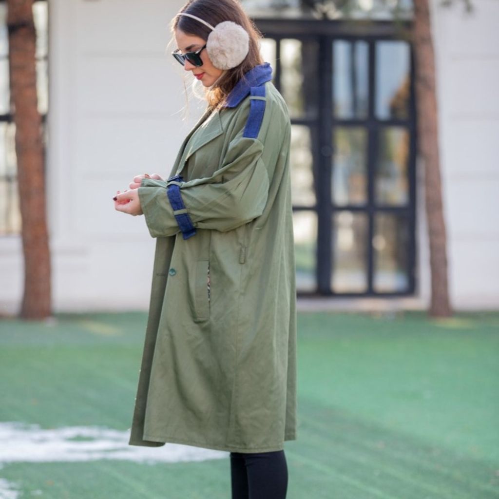 خرید انلاین مانتو بارانی ترکیبی مدل مینیاتور