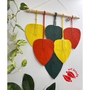 دیوارکوب پاییزی مکرومه بافی طرح غروب