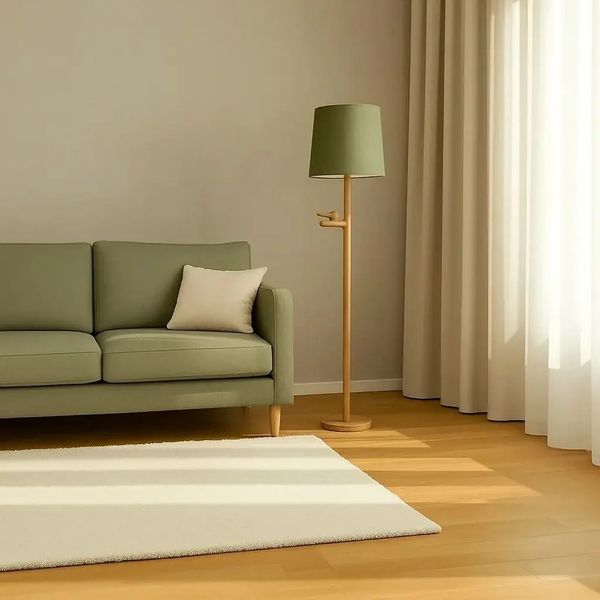 آباژور ایستاده کنار سالنی مینیمال مدل گنجشک ( پرنده )