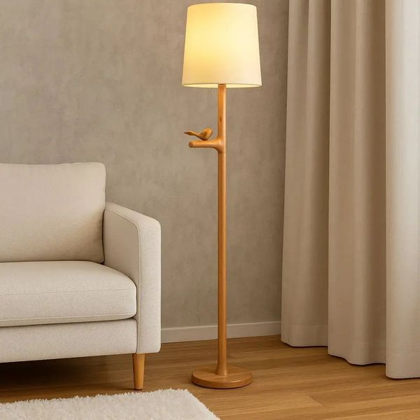 آباژور ایستاده کنار سالنی مینیمال مدل گنجشک ( پرنده )