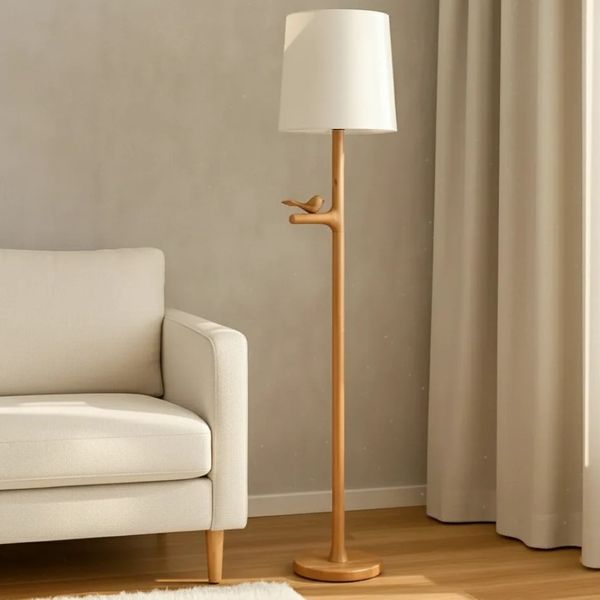 آباژور ایستاده کنار سالنی مینیمال مدل گنجشک ( پرنده )