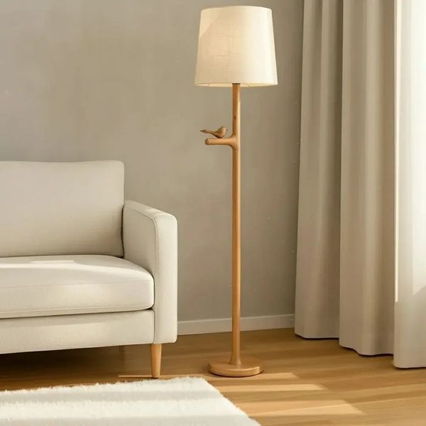 آباژور ایستاده کنار سالنی مینیمال مدل گنجشک ( پرنده )