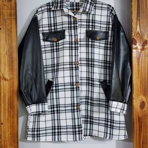 مشخصات شکت چهارخونه آستین چرم