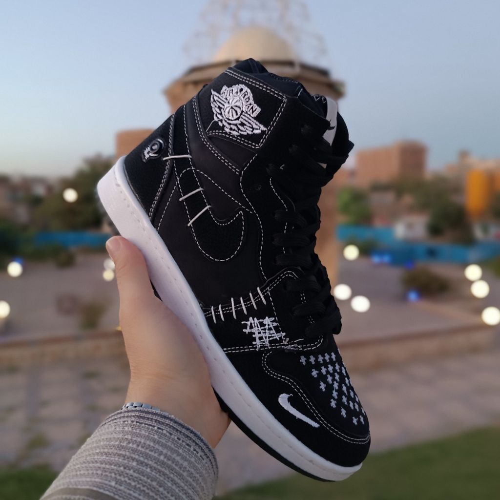 خرید اینترنتی کتونی مردانه جردن وودو مشکی ساقدار کیفیت بالا