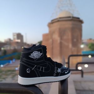 قیمت کتونی مردانه جردن وودو مشکی ساقدار کیفیت بالا