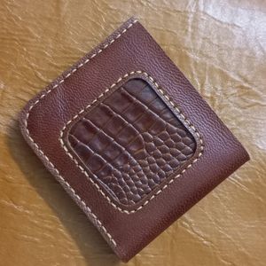 کیف پول جیبی مردانه با چرم طبیعی( دستدوز)