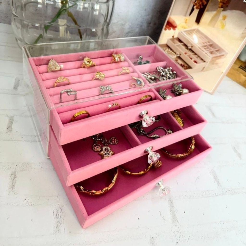 مشخصات جعبه جواهرات 3 طبقه کشویی